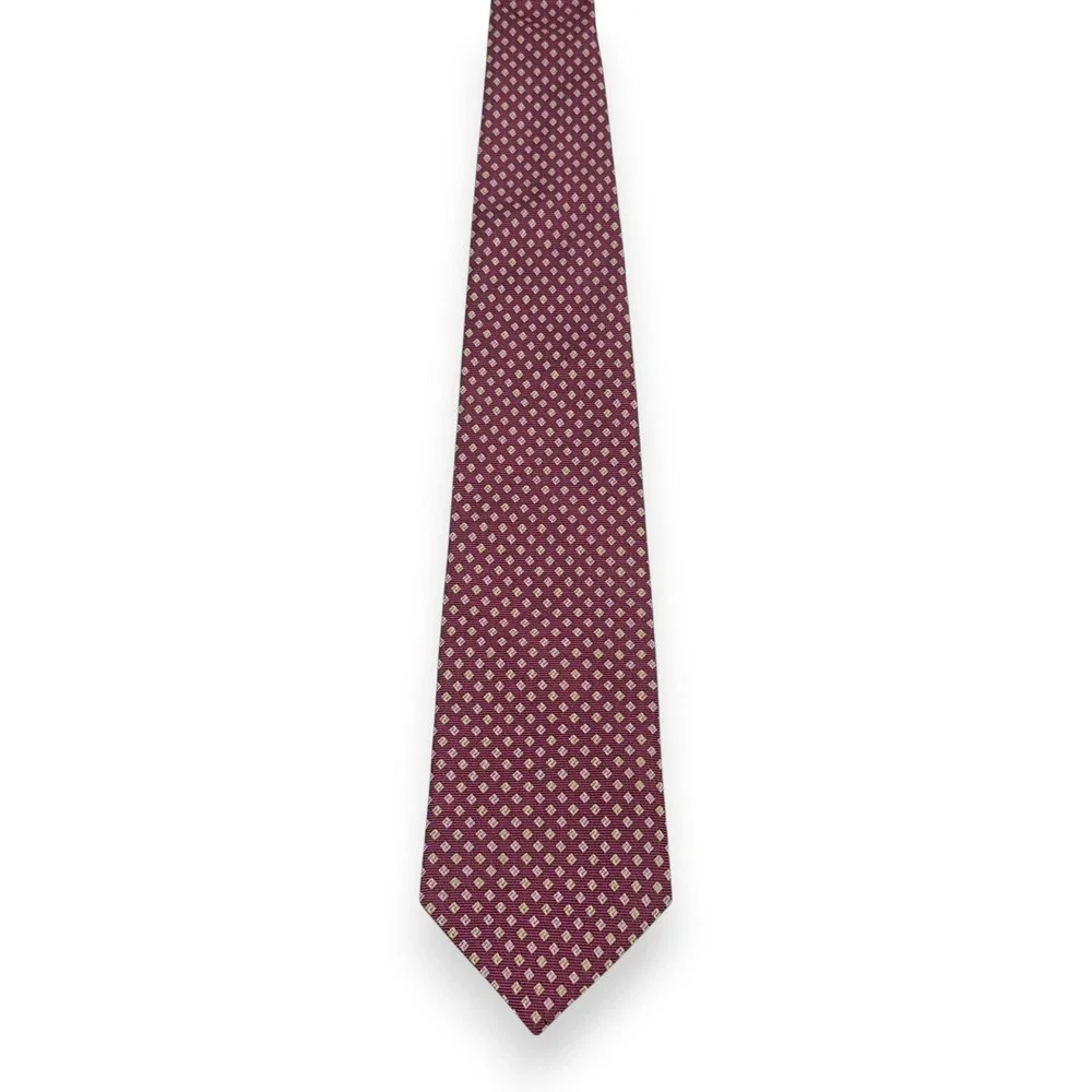Brooks Brothers Mens Silk Tie 60.5 x‎ 3.75 Long Purple Foulard USA Ivy Preppy
